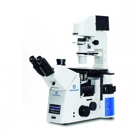 EXI-600 Research Inverted Microscope, shown with optional DIC components