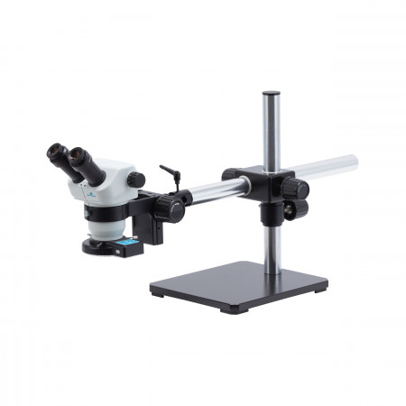 3078 Binocular Zoom Stereo Microscope, Boom Stand, LED Quad Ring Light