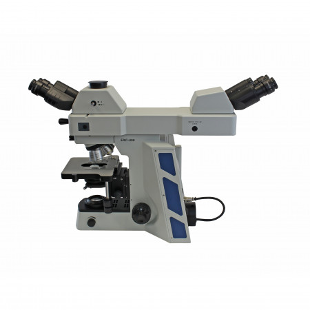 Front-to-back dual observer accessory, shown mounted on EXC-400 microscope